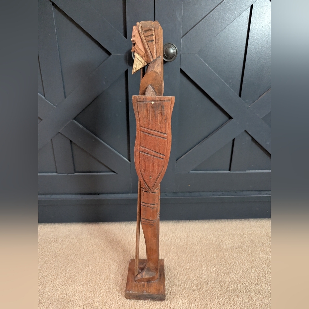 Vintage Hand Carved Wooden Don Quixote Statue 16" - Picture 3 of 6